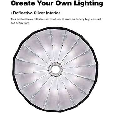 Godox QR-P90 35.5 Inch Parabolic Softbox Bowens Mount, Quick-Setup Quick-Folding, with Front & Inner Diffuser and Carrying Bag for Godox SL60W VL150 UL150 SL150II SZ150 and Other Bowen Mount Lights…