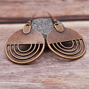 Bohemian Earrings - Dangle Boho Earrings - Brass Dangle Earrings - Boho Jewelry - Bohemian Jewelry -...