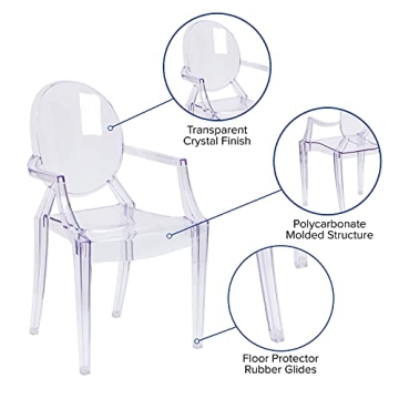 Contemporary EMMA + OLIVER Ghost Chair in Transparent Design