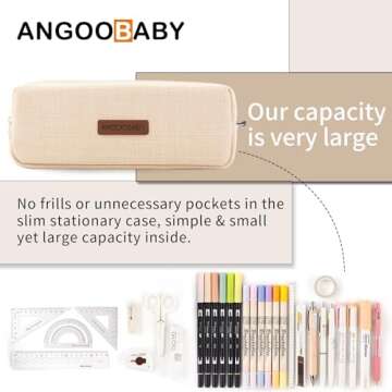 ANGOOBABY Small Pencil Case Student Pencil Pouch Coin Pouch Cosmetic Bag Office Stationery Organizer...