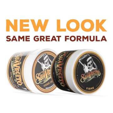 Suavecito Pomade Firme (Strong) Hold 4 oz, 3 Pack - Strong Hold Hair Pomade For Men - Medium Shine Water Based Wax Like Flake Free Hair Gel - Easy To Wash Out - All Day Hold For All Hair Styles