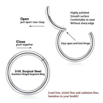 Elegant 18g Rose Gold Nose Rings for All Piercings