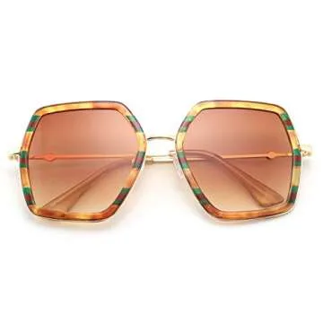 FEISEDY Retro Square Sunglasses for Women Oversized Vintage Polygon Sun Glasses Geometric Irregular Lens B2503