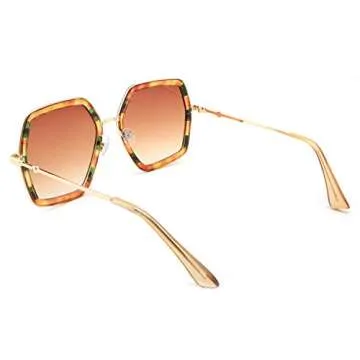 FEISEDY Retro Square Sunglasses for Women Oversized Vintage Polygon Sun Glasses Geometric Irregular Lens B2503