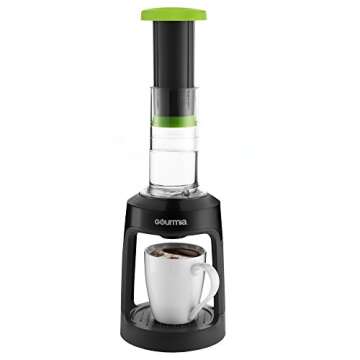 Gourmia GKCP135 Manual Coffee Brewer - Single Serve Manual Hand French Press Coffee Maker - No Electricity - Brew Coffee Anywhere - Green