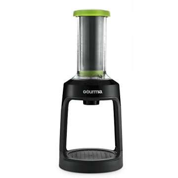 Gourmia GKCP135 Manual Coffee Brewer - Single Serve Manual Hand French Press Coffee Maker - No Electricity - Brew Coffee Anywhere - Green
