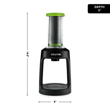 Gourmia GKCP135 Manual Coffee Brewer - Single Serve Manual Hand French Press Coffee Maker - No Electricity - Brew Coffee Anywhere - Green