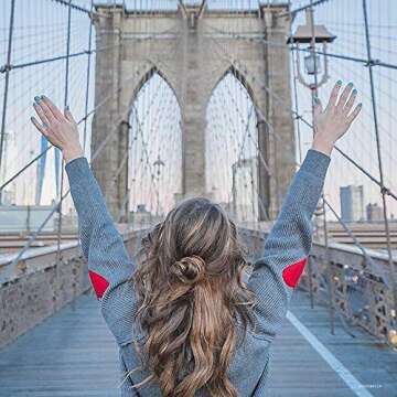 CHICWISH Women Comfy Casual Long Sleeve Heart Shape Patched Grey Knit Top Pullover Sweater