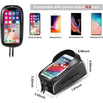 Waterproof Bike Phone Frame Bag for 6.5" Phones
