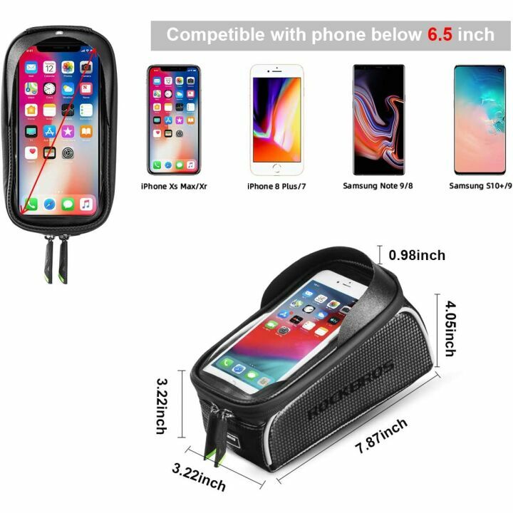 Waterproof Bike Phone Frame Bag for 6.5" Phones
