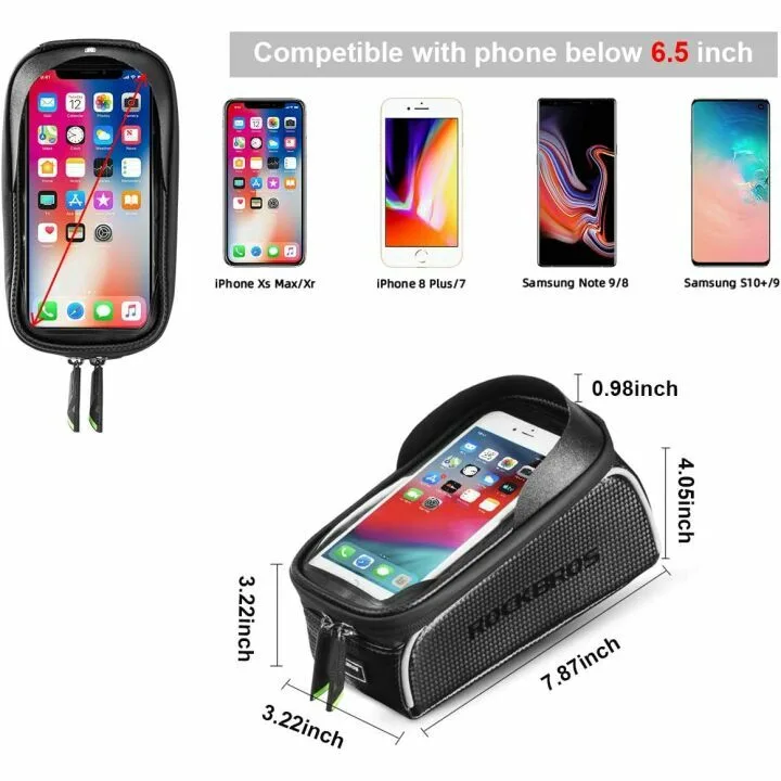 Waterproof Bike Phone Frame Bag for 6.5" Phones