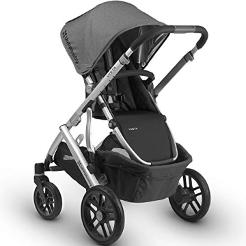 2018 UPPAbaby VISTA Stroller Jordan Charcoal Melange Silver Black Leather