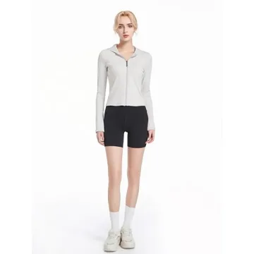 Stylish Abonlen Ribbed Women’s Hoodie - Full Zip Lightweight