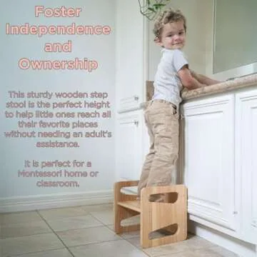 Montessori Weaning Table and Chair Set - Solid Wooded Toddler Table - Cube Chairs for Toddlers - Real Hardwood - Kids Montessori Furniture