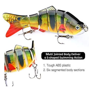 5Pcs Multi Jointed Fishing Lures for Bass Trout