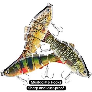5Pcs Multi Jointed Fishing Lures for Bass Trout