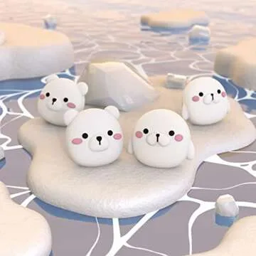 PlayVital Joystick Caps for Nintendo Switch, Thumbstick Caps for Switch Lite, Analog Cover for Switch OLED Joycon Thumb Grip Rocker Caps for Switch & Switch Lite & Switch OLED - Polar Bear & Baby Seal