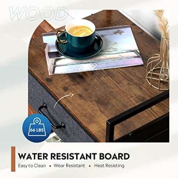 DEVAISE Vintage Printer Stand with Storage Drawer