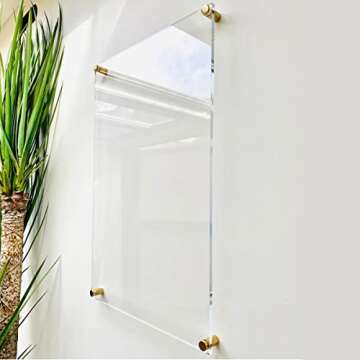 Blank Acrylic Dry Erase Writing Board with Standoffs Glass Alternative - Shatterproof Frameless to D...