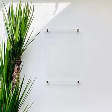 Blank Acrylic Dry Erase Writing Board with Standoffs Glass Alternative - Shatterproof Frameless to Do List Dry-Erase Note Whiteboard for Wall Office Home School (8×10IN)