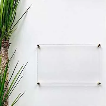 Blank Acrylic Dry Erase Writing Board with Standoffs Glass Alternative - Shatterproof Frameless to Do List Dry-Erase Note Whiteboard for Wall Office Home School (8×10IN)