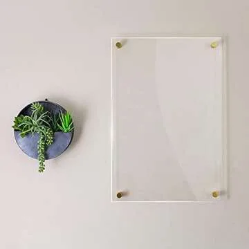 Blank Acrylic Dry Erase Writing Board with Standoffs Glass Alternative - Shatterproof Frameless to Do List Dry-Erase Note Whiteboard for Wall Office Home School (8×10IN)