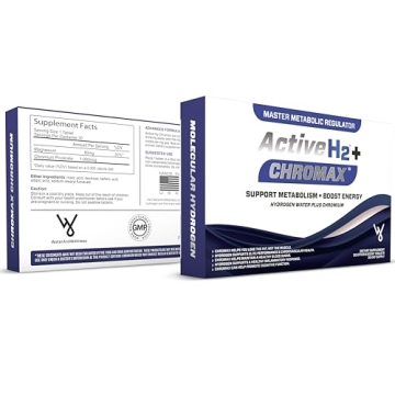 Active H2+ Chromax - Hydrogen Water Tablets Plus Chromium - Balance Your Metabolism and Activate Your Fitness with Dual Benefits of Molecular Hydrogen and Chromium (30 Tablets)
