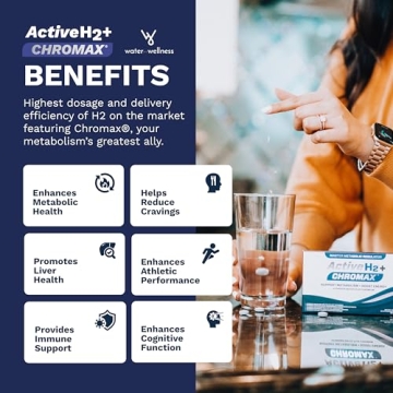 Active H2+ Chromax - Hydrogen Water Tablets Plus Chromium - Balance Your Metabolism and Activate Your Fitness with Dual Benefits of Molecular Hydrogen and Chromium (30 Tablets)