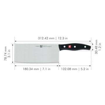 ZWILLING Twin Signature 7-inch Chinese Vegetable Cleaver, Razor-Sharp, Made in Company-Owned German Factory with Special Formula Steel perfected for almost 300 Years, German Knife