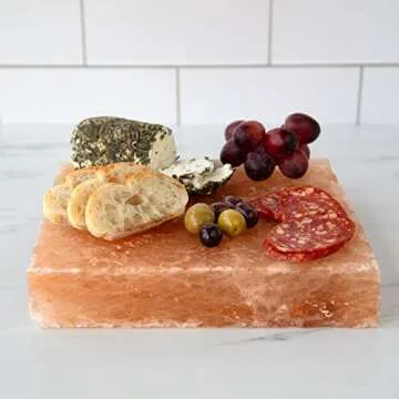 Camerons Himalayan Pink Salt Block for Grilling (8"x8") - Barbecue Grill Slab Maintains Even Tempera...