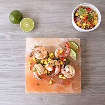 Camerons Himalayan Pink Salt Block for Grilling (8"x8") - Barbecue Grill Slab Maintains Even Temperature Hot or Cold - Naturally Adds Salty Flavor to Cooking - Barbecue Grilling & Cookout Essential