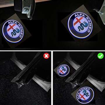 2 Pack Alfa Romeo Car Door Lights – LED Logo Projector