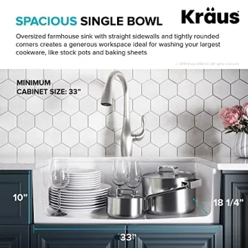 Kraus 33-Inch Fireclay Kitchen Sink for Elegant Functionality