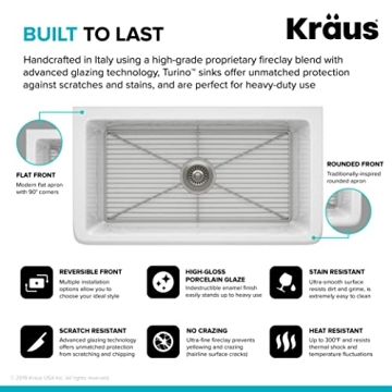 Kraus 33-Inch Fireclay Kitchen Sink for Elegant Functionality