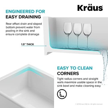 Kraus 33-Inch Fireclay Kitchen Sink for Elegant Functionality
