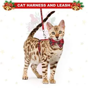 Adjustable Cat Harness with Removable Bowtie Set