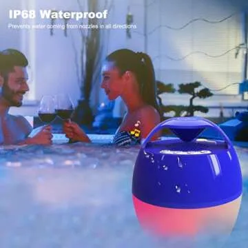 Colorful Portable Bluetooth Pool Speaker with Lights