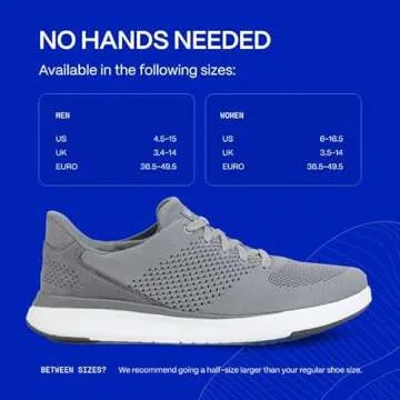 Kizik Lima Hands Free Mens or Womens Sneakers, Casual Slip On Shoes for Women or Men, Comfortable for Walking or Work, Women's and Men's Fashion Sneakers for Any Occasion - Grey,M11 / W12.5