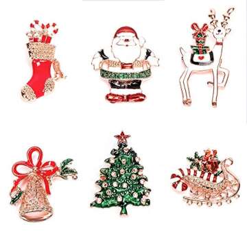 JEKOSEN Christmas Stocking Holder & Brooch Set - Rose Gold