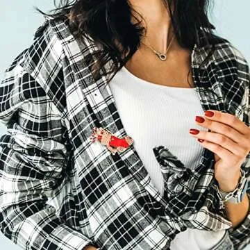 JEKOSEN Christmas Stocking Holder & Brooch Set - Rose Gold