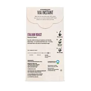 Starbucks VIA Instant Coffee Italian Roast 8 Count
