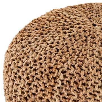 Jute Pouf Ottoman - Hand Knitted Comfort & Style
