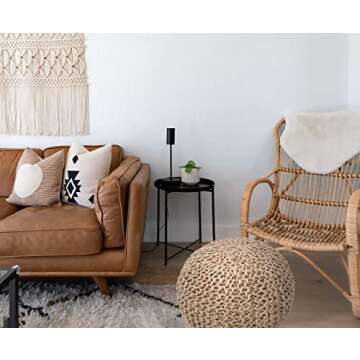 Jute Pouf Ottoman - Hand Knitted Comfort & Style