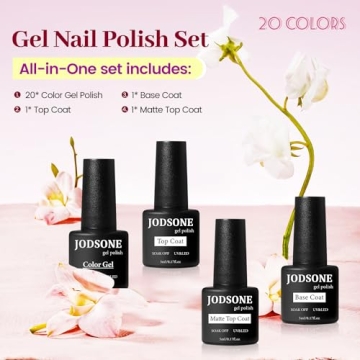 JODSONE 23 PCS Nail Gel Set with Base & Top Coats