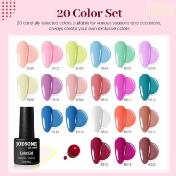 JODSONE 23 PCS Nail Gel Set with Base & Top Coats