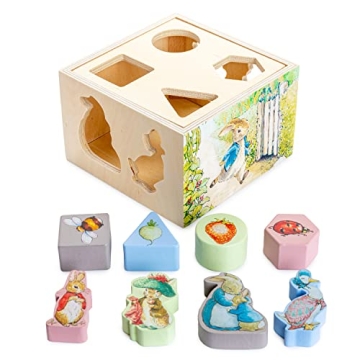 KIDS PREFERRED Peter Rabbit Wooden Shape Sorter for Toddlers