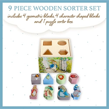 KIDS PREFERRED Peter Rabbit Wooden Shape Sorter for Toddlers