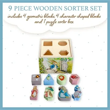KIDS PREFERRED Peter Rabbit Wooden Shape Sorter for Toddlers