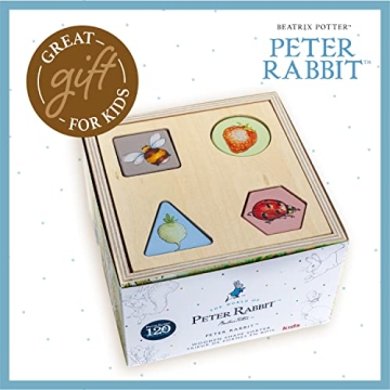 KIDS PREFERRED Peter Rabbit Wooden Shape Sorter for Toddlers