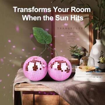 Cherry Disco Ball Decor, Double Mirror Ball Cherry Mirror Ball for DJ Club Stage Bar Party Wedding H...